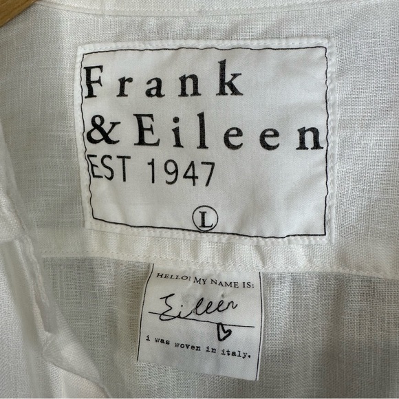 Frank & Eileen Classic White Linen Button-Up Shirt - Picture 6 of 11